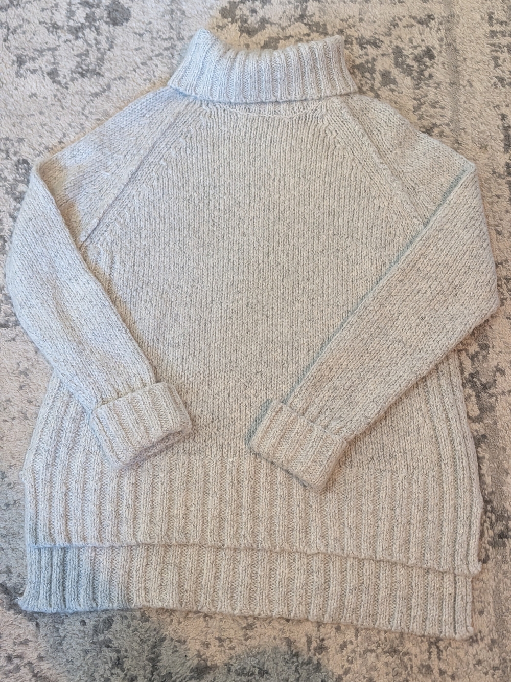 Kaisely Cream Turtleneck Sweater - Chunky Rib Trim